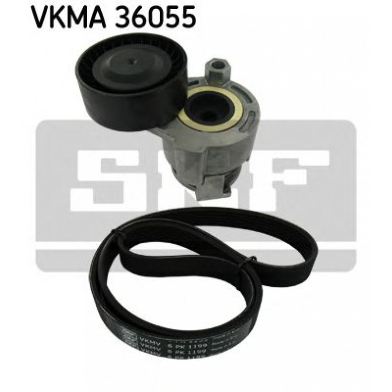 VKMA 36055 SKF Комплект поликлинових ременів (з роликами)